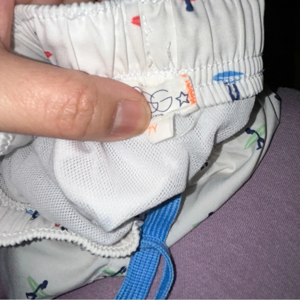 EGO Kids Surfboard Print White Swim Trunks
